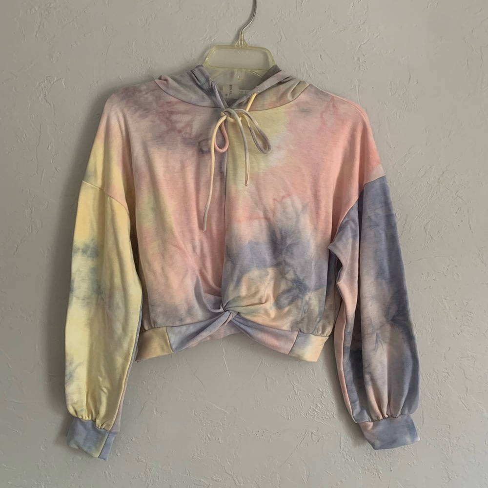 Soul Revival Cropped Tie Dye Pastel Hoodie